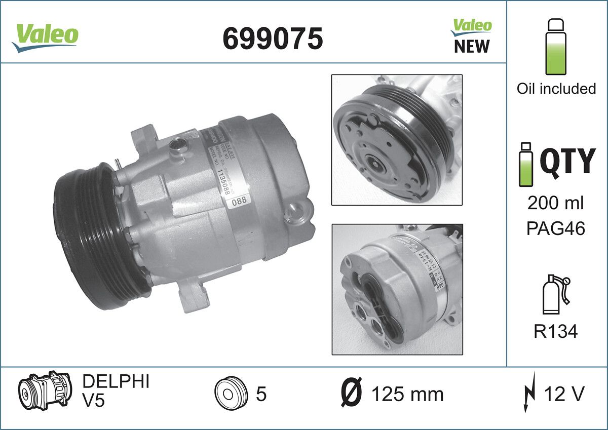 VALEO 699075 - Kompressor, Klimaanlage
