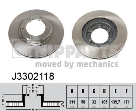 J3302118 NIPPARTS féktárcsa