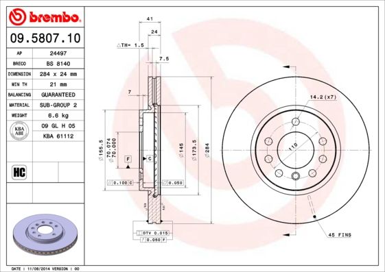 Brake Disc 09.5807.10