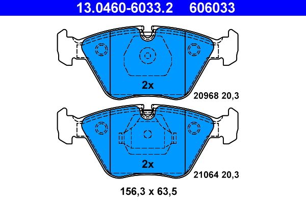 Комплект тормозных колодок, дисковый тормоз 13.0460-6033.2