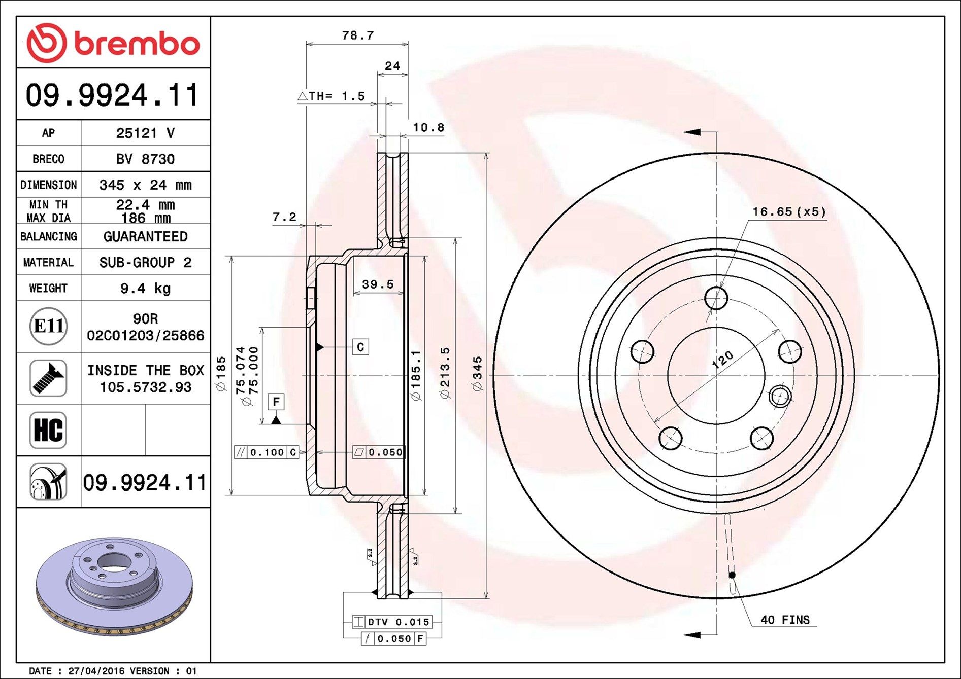 BMW X5 E70 08-10 (RR) - TecDoc 1