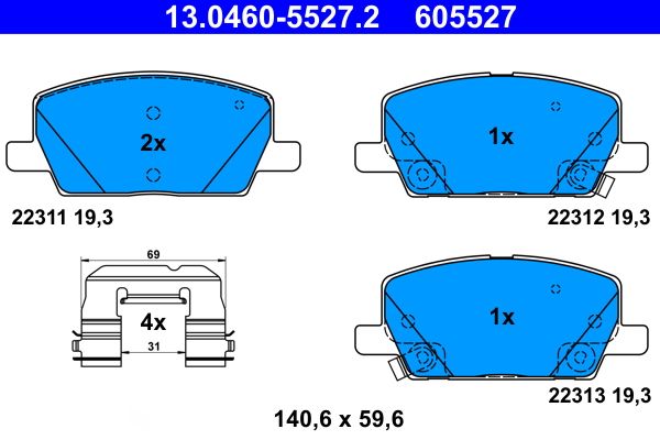 Brake Pad Set, disc brake 13.0460-5527.2