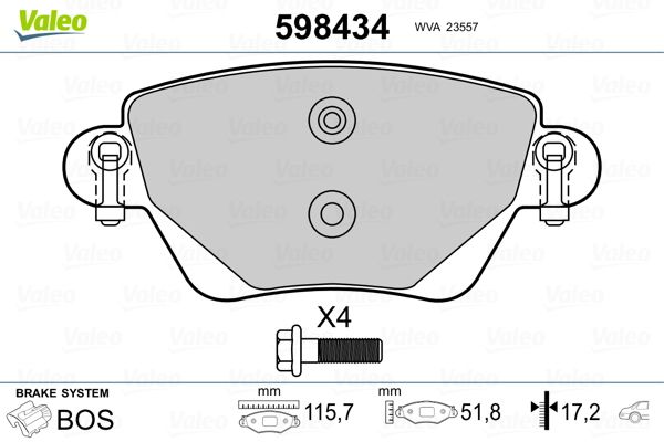 Brake Pad Set, disc brake 598434