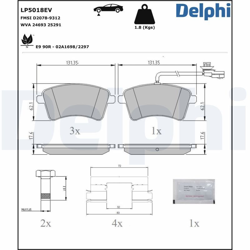 Brake Pad Set, disc brake LP5018EV