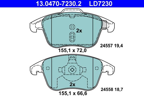 Brake Pad Set, disc brake 13.0470-7230.2