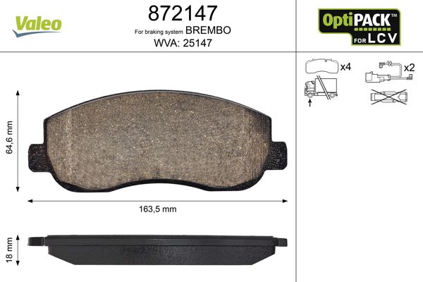 Brake Pad Set, disc brake 872147