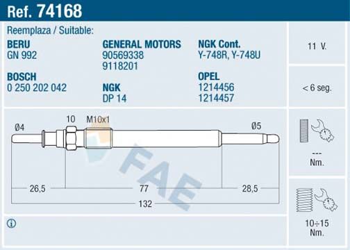 Glow Plug 74168