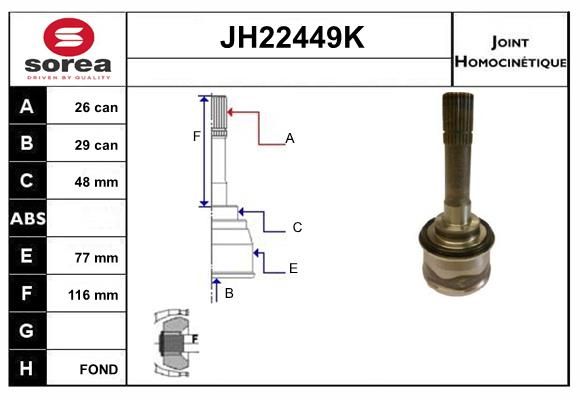 KIT CV JOINT AVEC KR078 - GRAND VIT