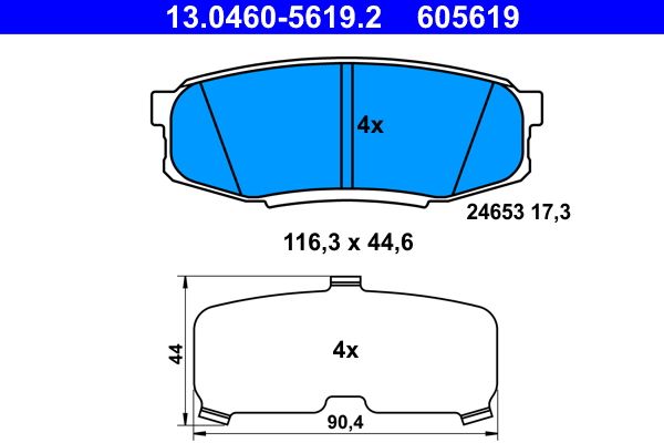 Brake Pad Set, disc brake 13.0460-5619.2