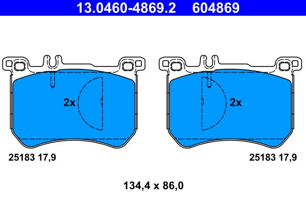 Brake Pad Set, disc brake 13.0460-4869.2