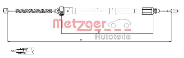 METZGER 11.6597 - Seilzug, Feststellbremse