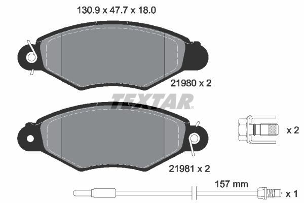 Brake Pad Set, disc brake 2198003