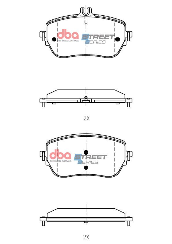 DBA SS STREET SERIES BRAKE PADS [ MERCEDES-BENZ A, B, CLA, GLA NON SPORT 2018-> F ] - TecDoc Only