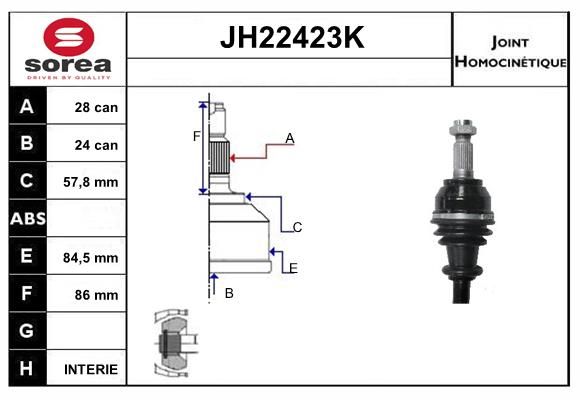 KIT CV JOINT AVEC KR078 - ROVER SER