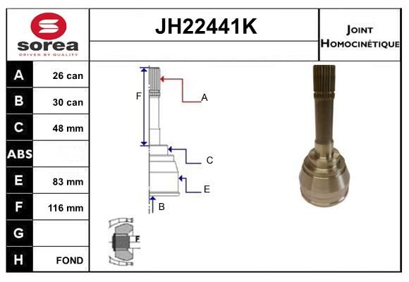 KIT CV JOINT AVEC KR078 - GRAND VIT