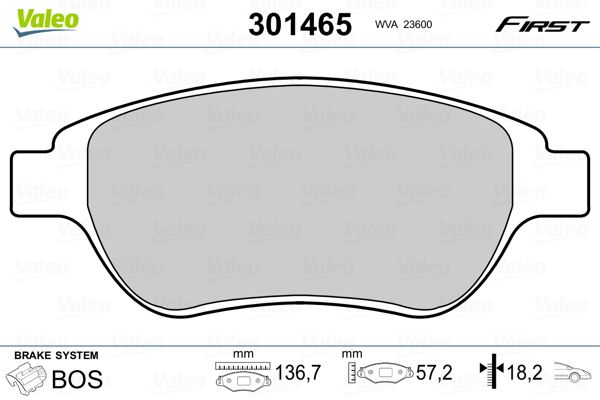 Brake Pad Set, disc brake 301465