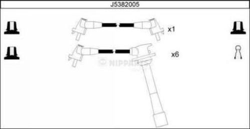 J5382005 NIPPARTS gyújtókábelkészlet