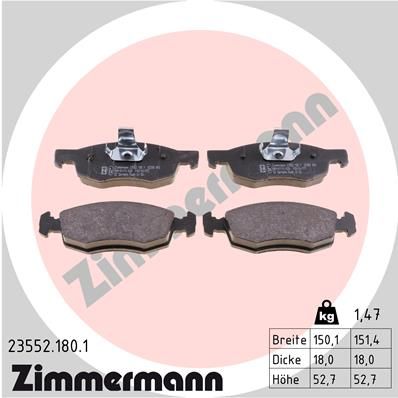 23552.180.1 ZIMMERMANN fékbetétkészlet, tárcsafék
