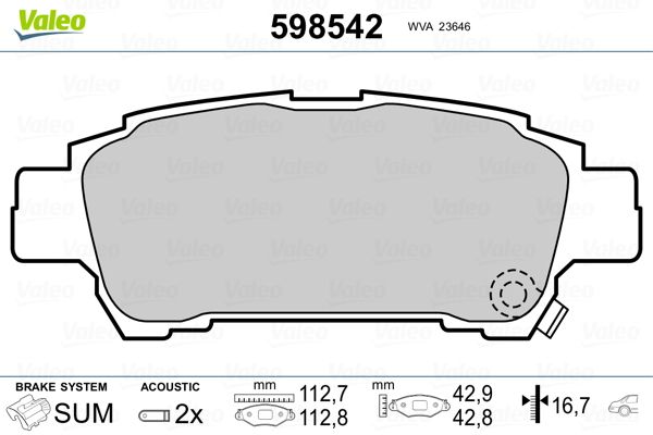 PLAQ FREIN TOYO AVENSIS VERSO, PREV  9900