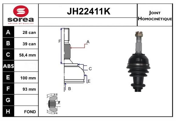 KIT CV JOINT AVEC KR124 - 407