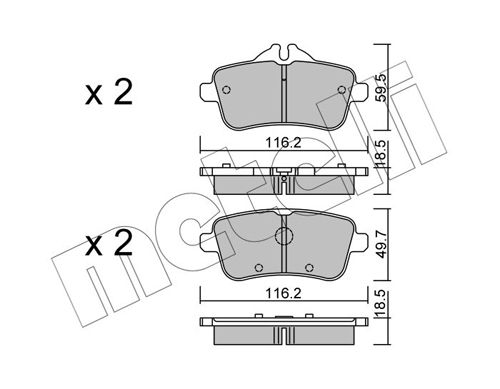 Brake Pad Set, disc brake 22-0968-0