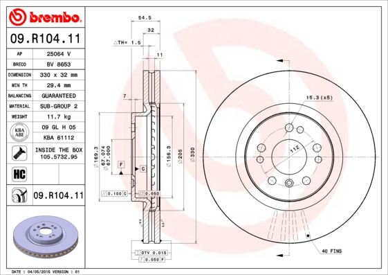 Brake Disc 09.R104.11