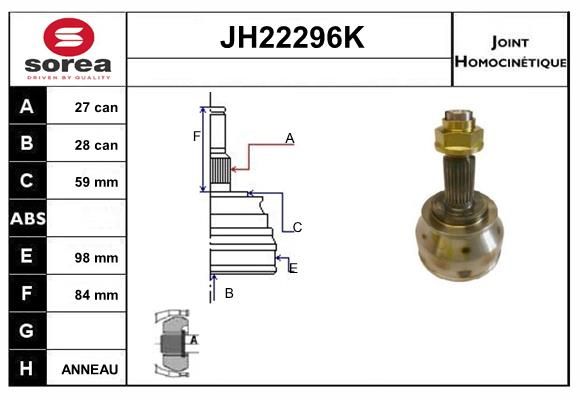 KIT CV JOINT AVEC KR116 - KAPPA