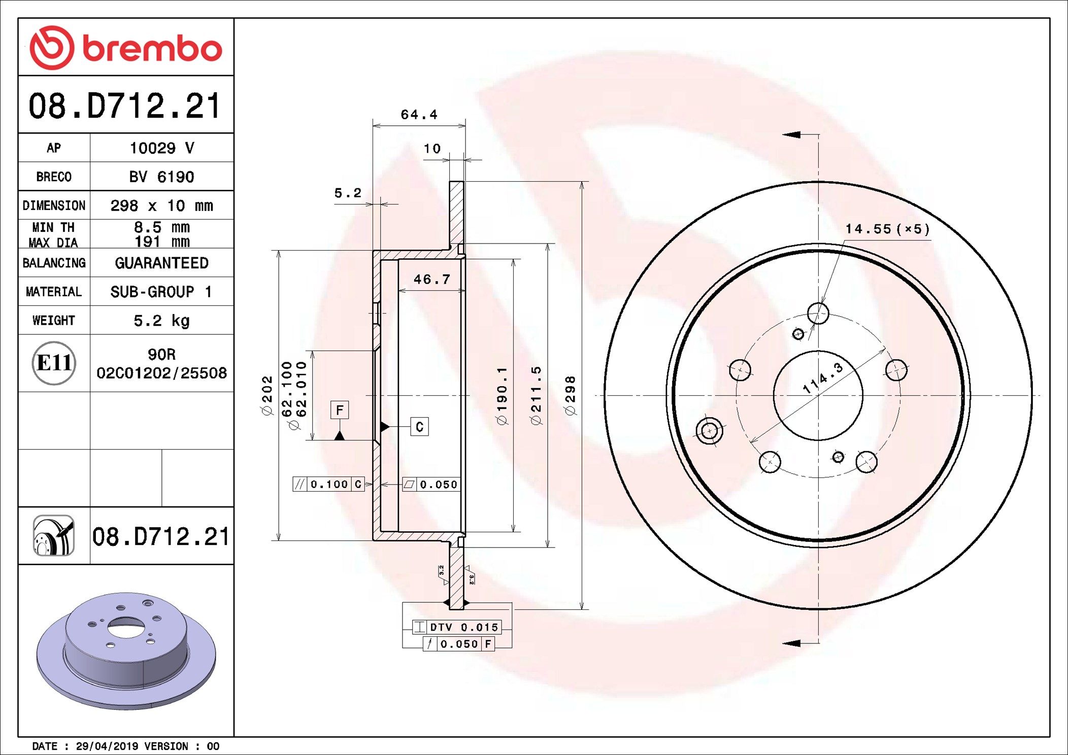 TOYOTA TARAGO ACR50R 06-19 (RR) - TecDoc Only
