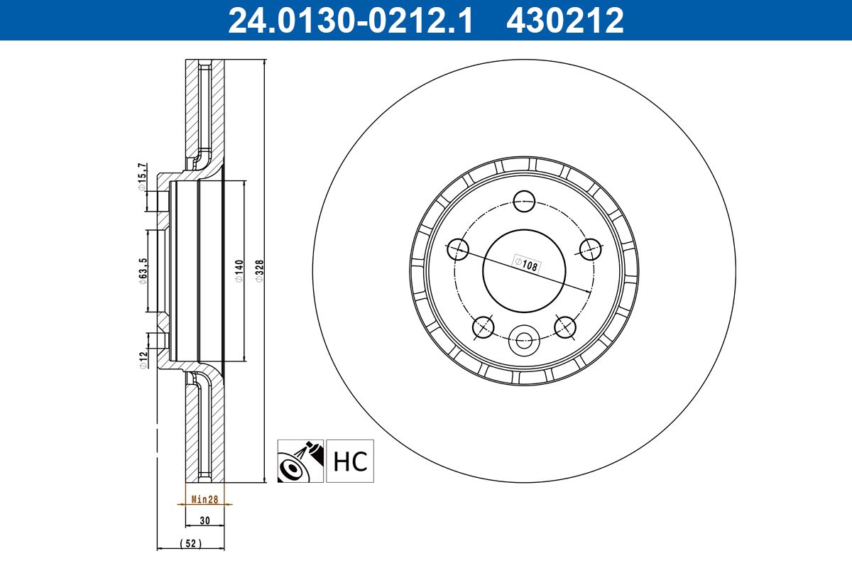 Brake Disc 24.0130-0212.1