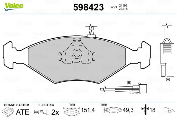 Brake Pad Set, disc brake 598423