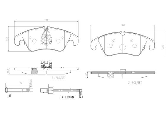 FORD FOCUS RS 02-04 (FRT) *1 W/Sensor - TecDoc 1