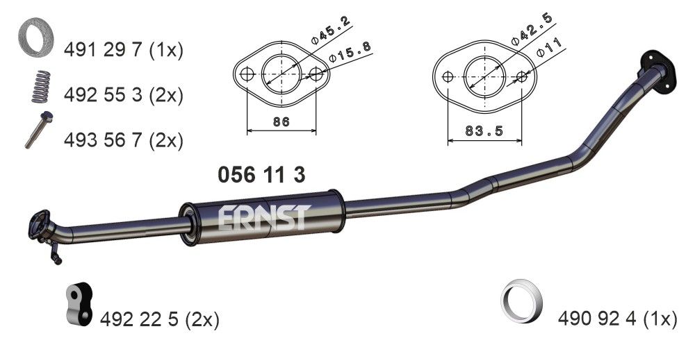 ERNST 056113 - Mittelschalld&auml;mpfer
