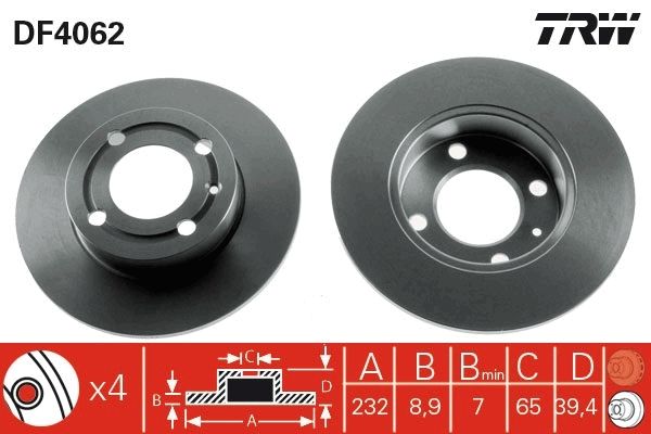 TRW DF4062 Brake Disc
