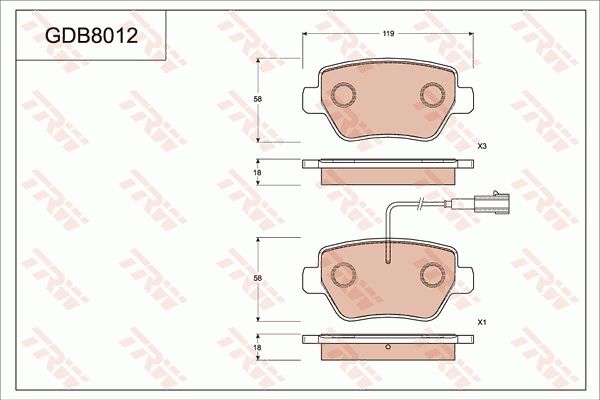 TRW DISC BRAKE PADS - TecDoc Only