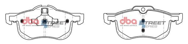DBA SS STREET SERIES BRAKE PADS [ MG / Rover  1999 - 2005 F ](suits wear sensor DBAWS1029 ) - TecDoc Only