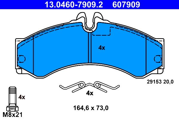 Brake Pad Set, disc brake 13.0460-7909.2