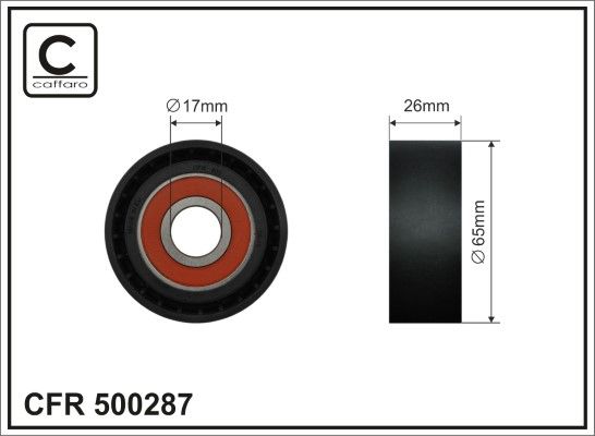 Deflection/Guide Pulley, V-ribbed belt 500287