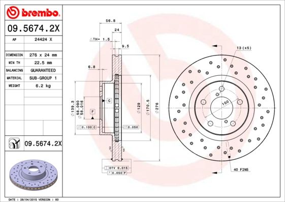 Brake Disc 09.5674.2X