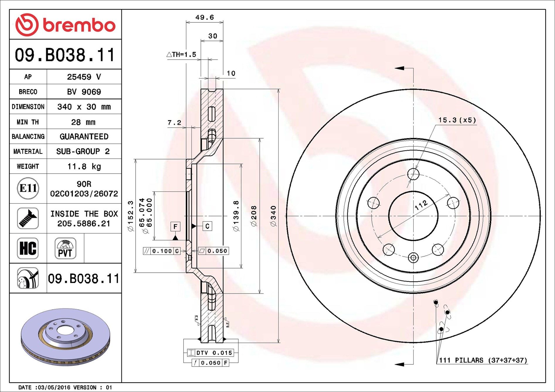 AUDI TTS 2.0 TFSI QUATTRO 8J 08-15 (FRT) - TecDoc 1