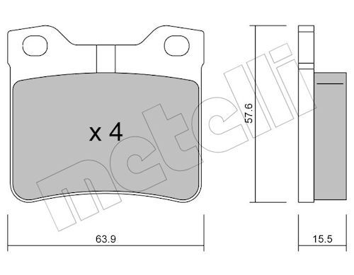 METELLI 22-0192-1 - Bremsbelagsatz, Scheibenbremse