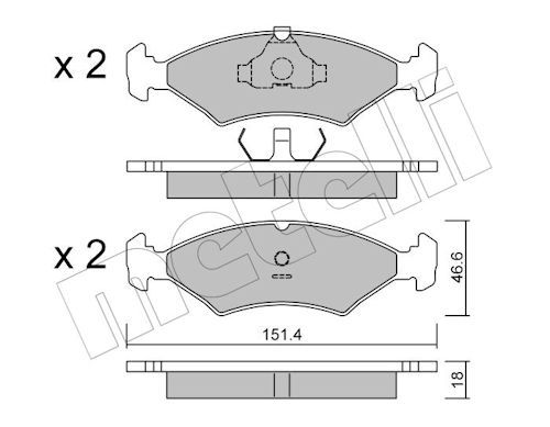 METELLI 22-0029-0 - Bremsbelagsatz, Scheibenbremse