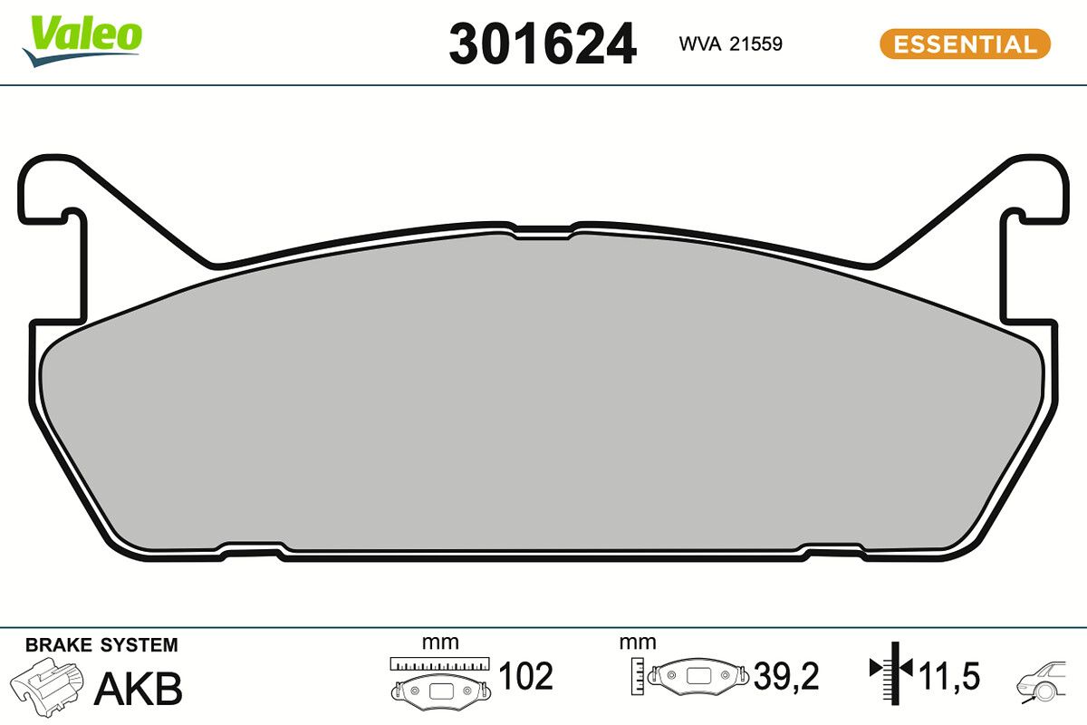 VALEO 301624 - Bremsbelagsatz, Scheibenbremse