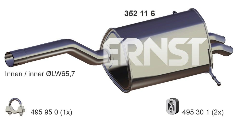ERNST 352116 - Endschalld&auml;mpfer