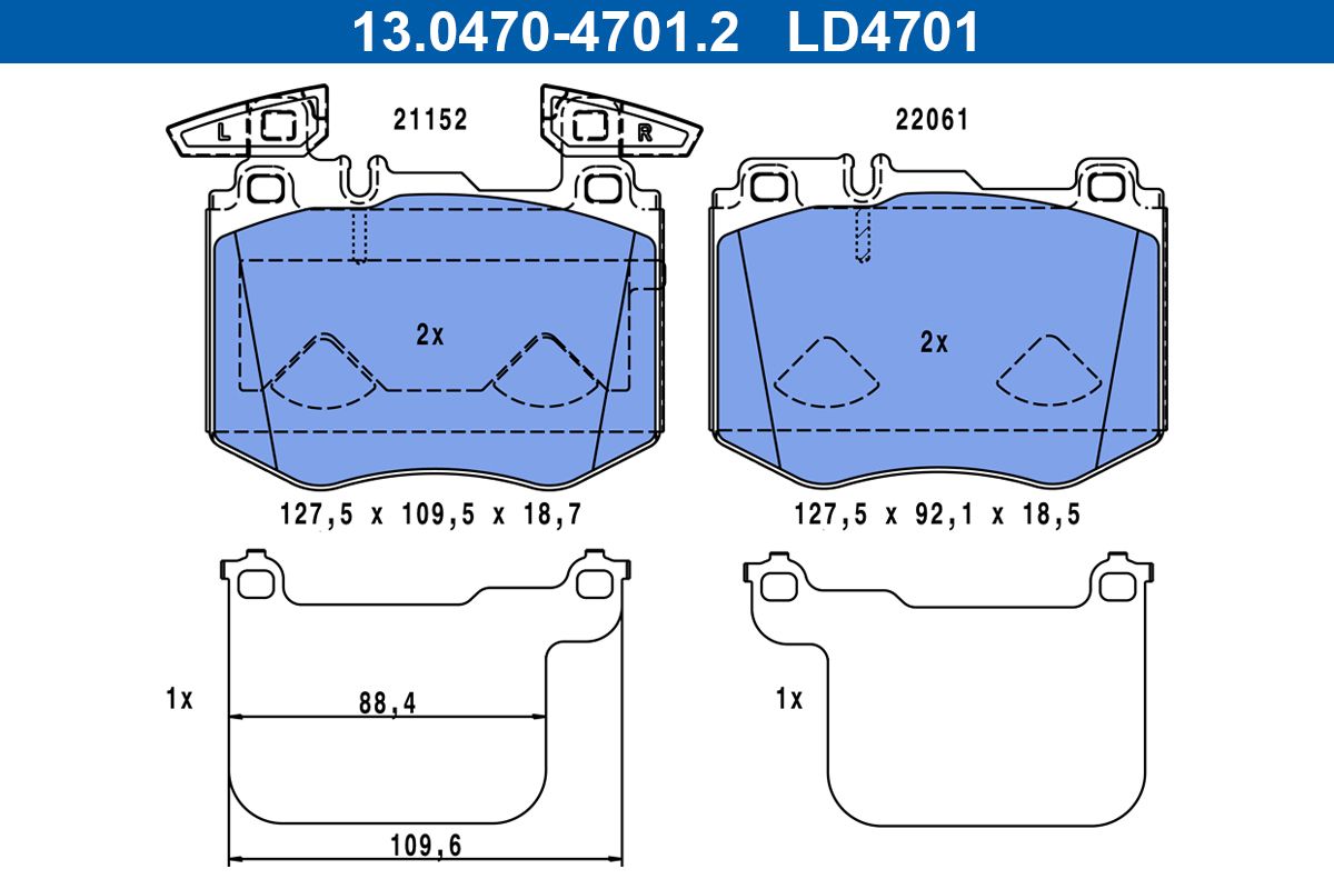 Brake Pad Set, disc brake 13.0470-4701.2