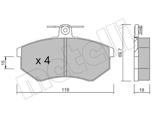 METELLI 22-0148-0 - Bremsbelagsatz, Scheibenbremse