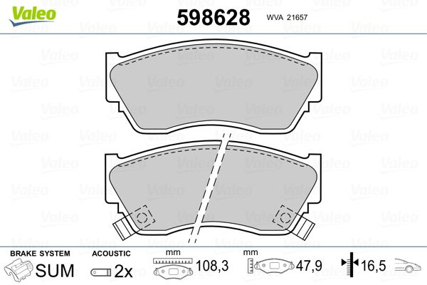 PLAQ FREIN NISS 100 NX, SUNNY  9900