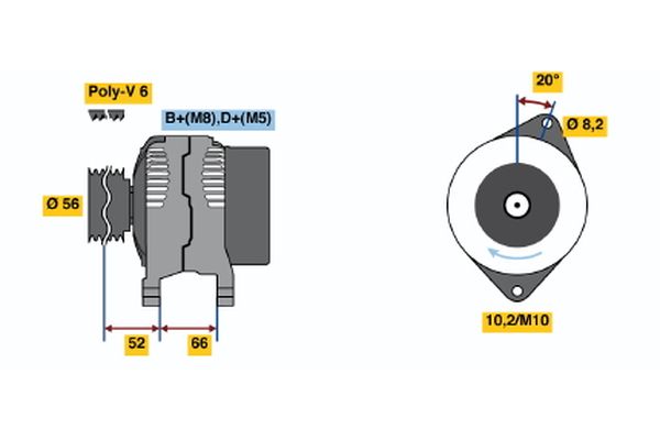 Alternator 0 986 040 021