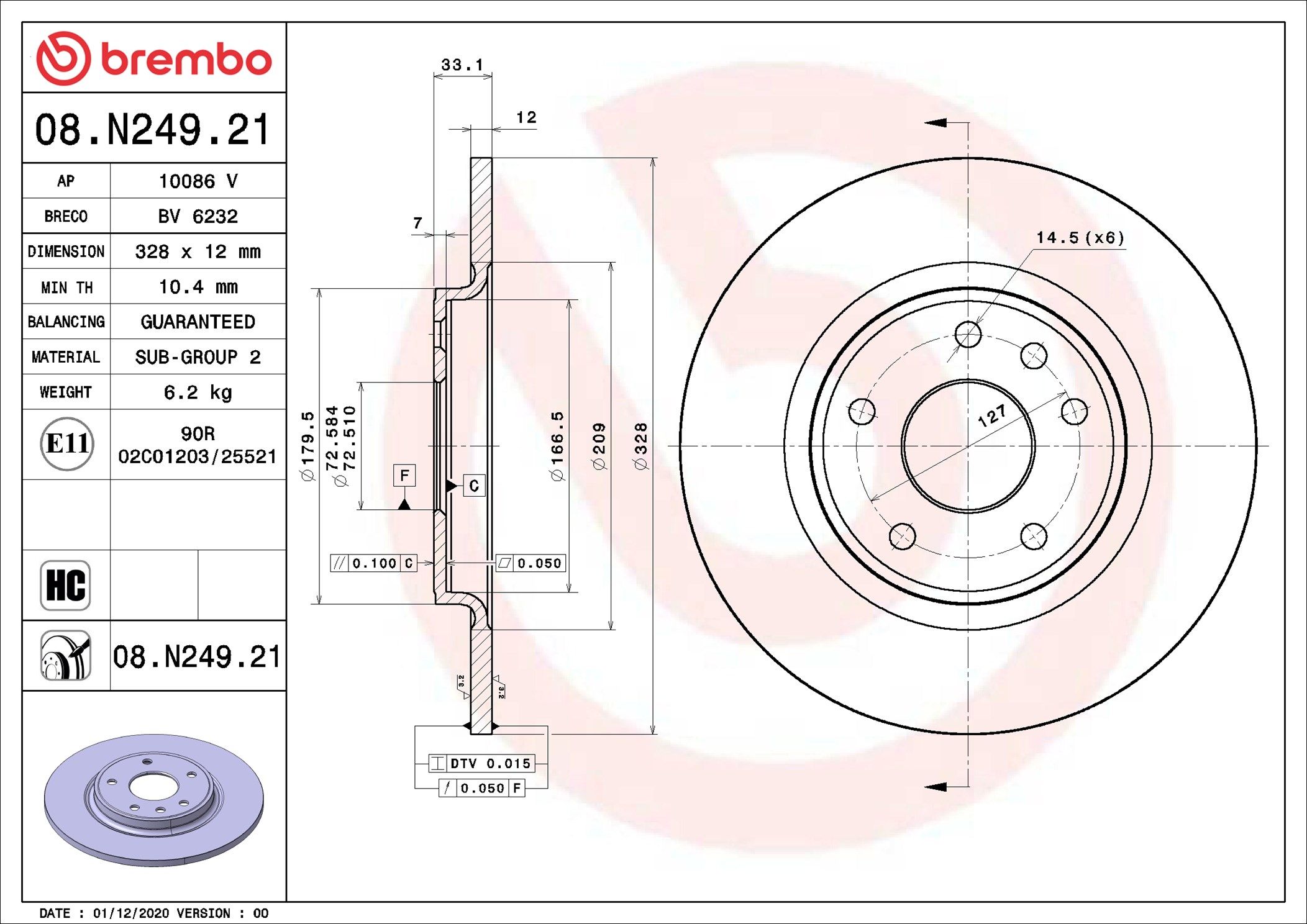 DODGE JOURNEY JC 3.6 12- (RR) - TecDoc 2