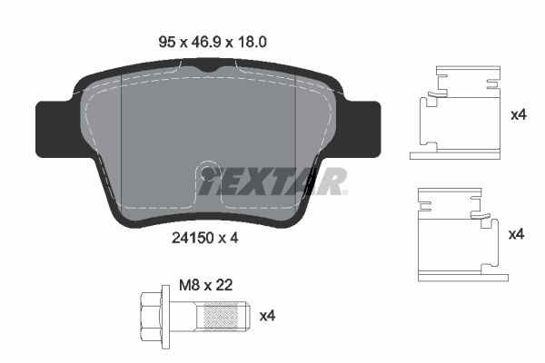 Brake Pad Set, disc brake 2415001