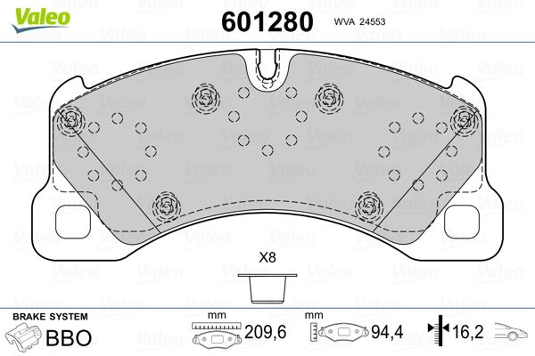 Brake Pad Set, disc brake 601280